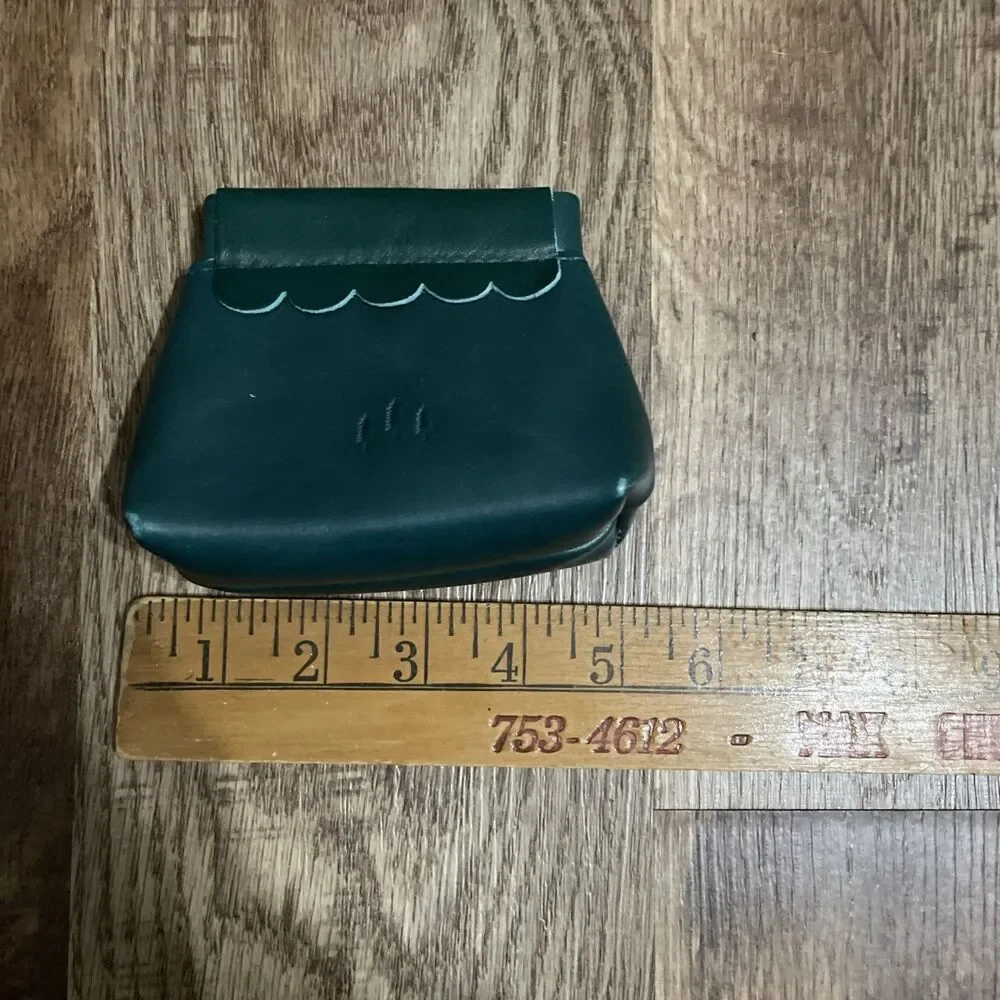 Portland Leather Goods Leather Penny Pouch Dark Teal Green Leather - Picture 8 of 9